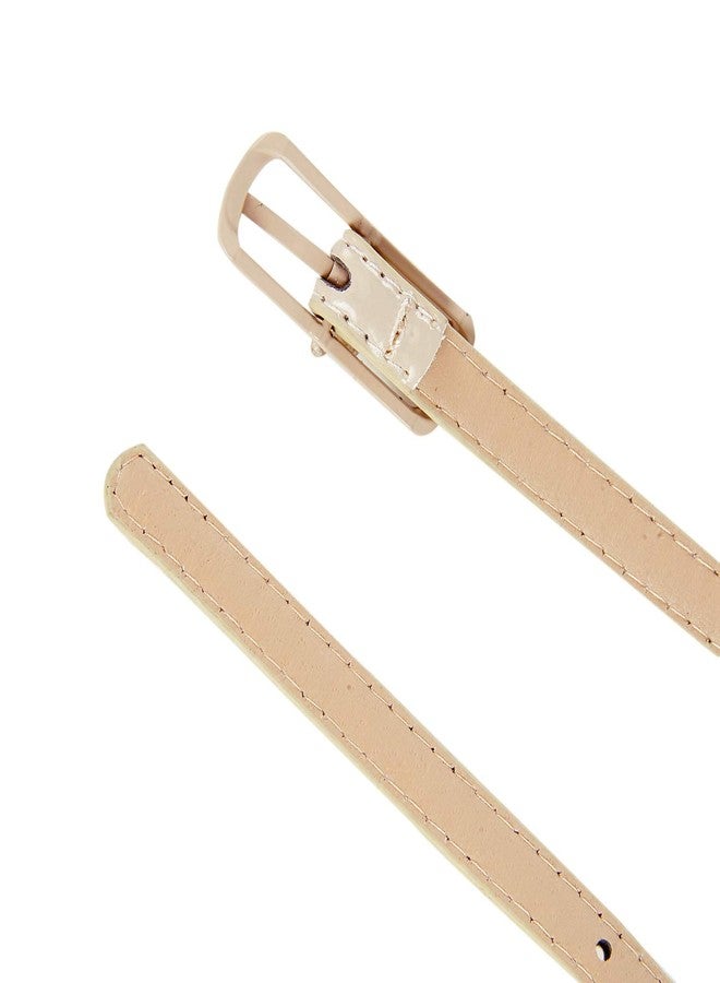 Selighting Womens Faux Leather Skinny Belts for Dresses - Khaki, One Size - Image 5